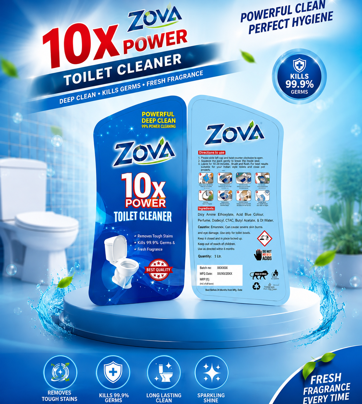 ZOVA 10X Power Toilet Cleaner - Image 2